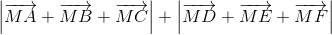 left | overrightarrow{MA}+overrightarrow{MB}+overrightarrow{MC}