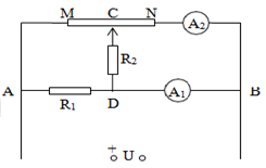 Đặt một hiệu điện thế U vào hai đầu đoạn mạch có sơ đồ như trên hình vẽ  trong đó điện trở R1  4Ω R2  5Ω Cho biết số chỉ