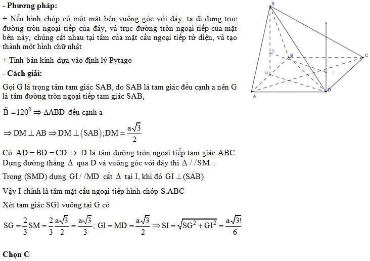 Cho hình chóp (S.ABCD) có đáy là hình chữ nhật, (AB = a), (SA bot left(