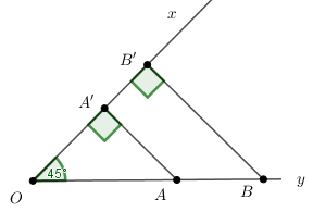 Lời Giải Cho Goc Xoy 45 0 Tren Tia Oy Lấy Hai điểm A B Sao Cho Ab Căn 2 Cm Tinh độ Dai Hinh Chiế Tự Học 365
